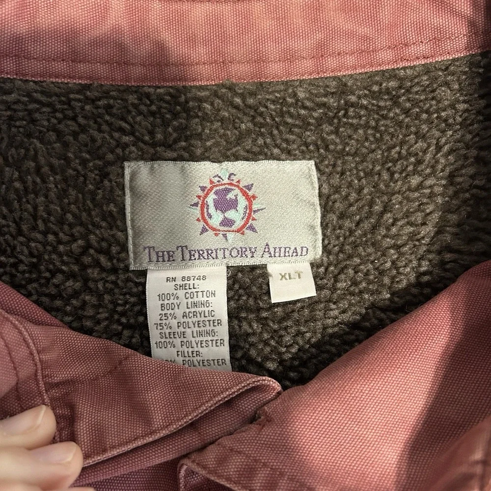 Territory Ahead Shacket Size XLT  Red  Sherpa-Lined Canvas Jacket‎ Elbow Patches
